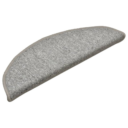 Stair Mats 15 pcs 56x17x3 cm Light Grey Half Round