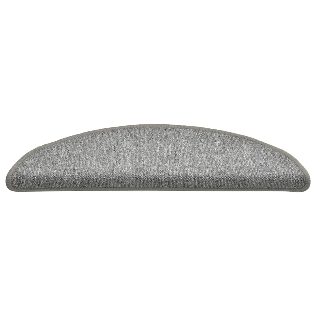 Stair Mats 15 pcs 56x17x3 cm Light Grey Half Round