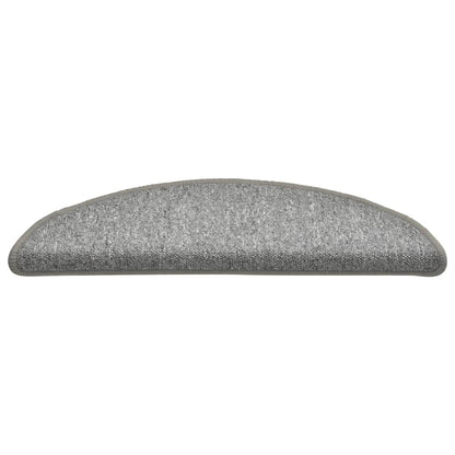 Stair Mats 15 pcs 56x17x3 cm Light Grey Half Round