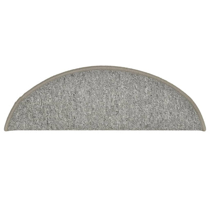 Stair Mats 15 pcs 56x17x3 cm Light Grey Half Round