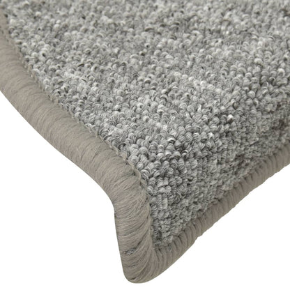 Stair Mats 15 pcs 56x17x3 cm Light Grey Half Round