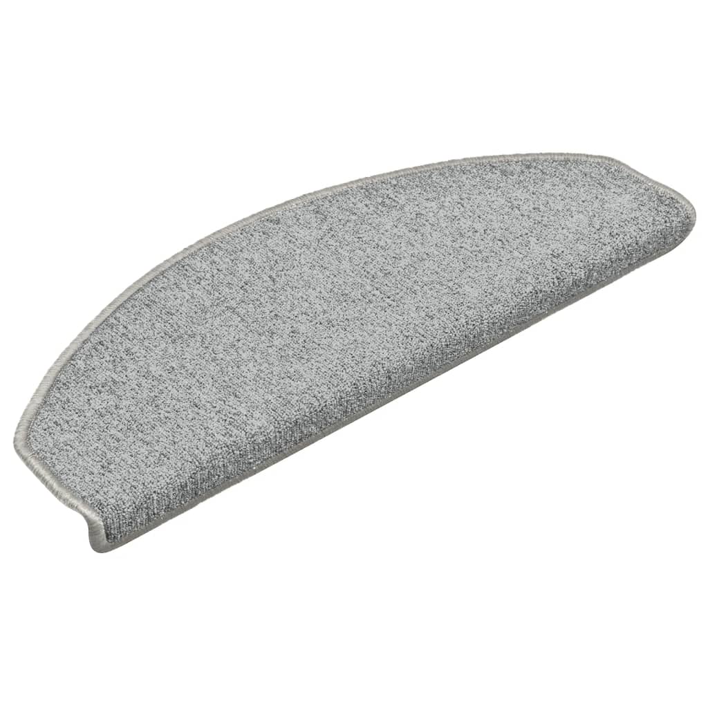Stair Mats 15 pcs 65x24x4 cm Light Grey Half Round Large