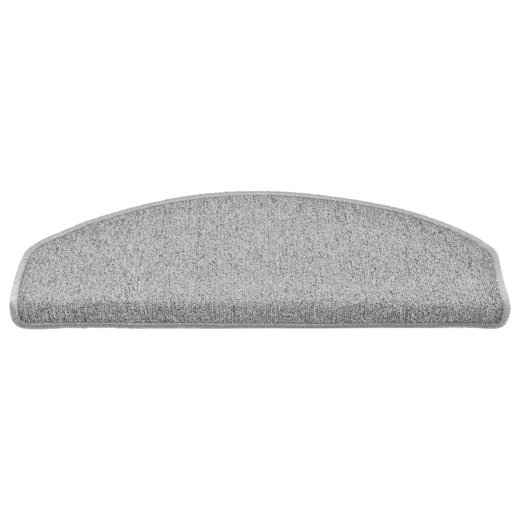 Stair Mats 15 pcs 65x24x4 cm Light Grey Half Round Large