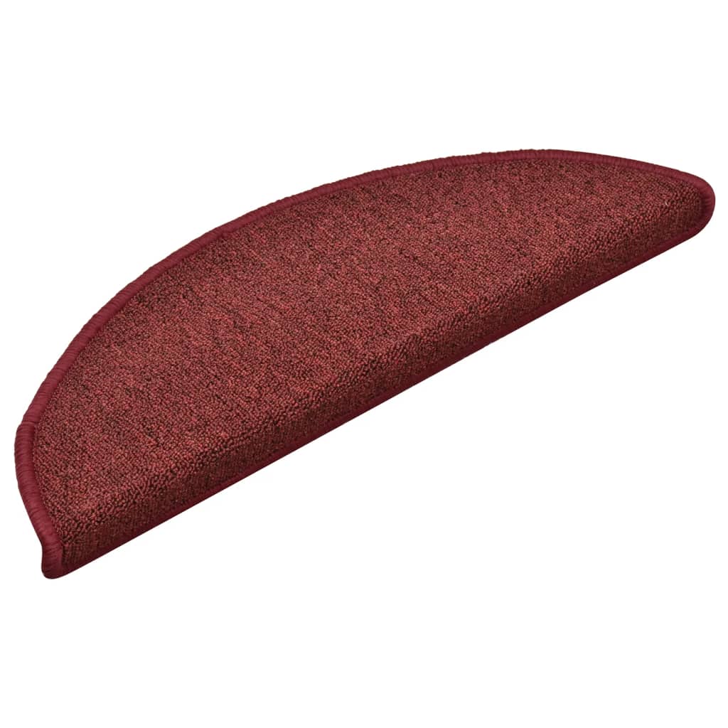 Stair Mats 15 pcs 56x17x3 cm Bordeaux Half Round