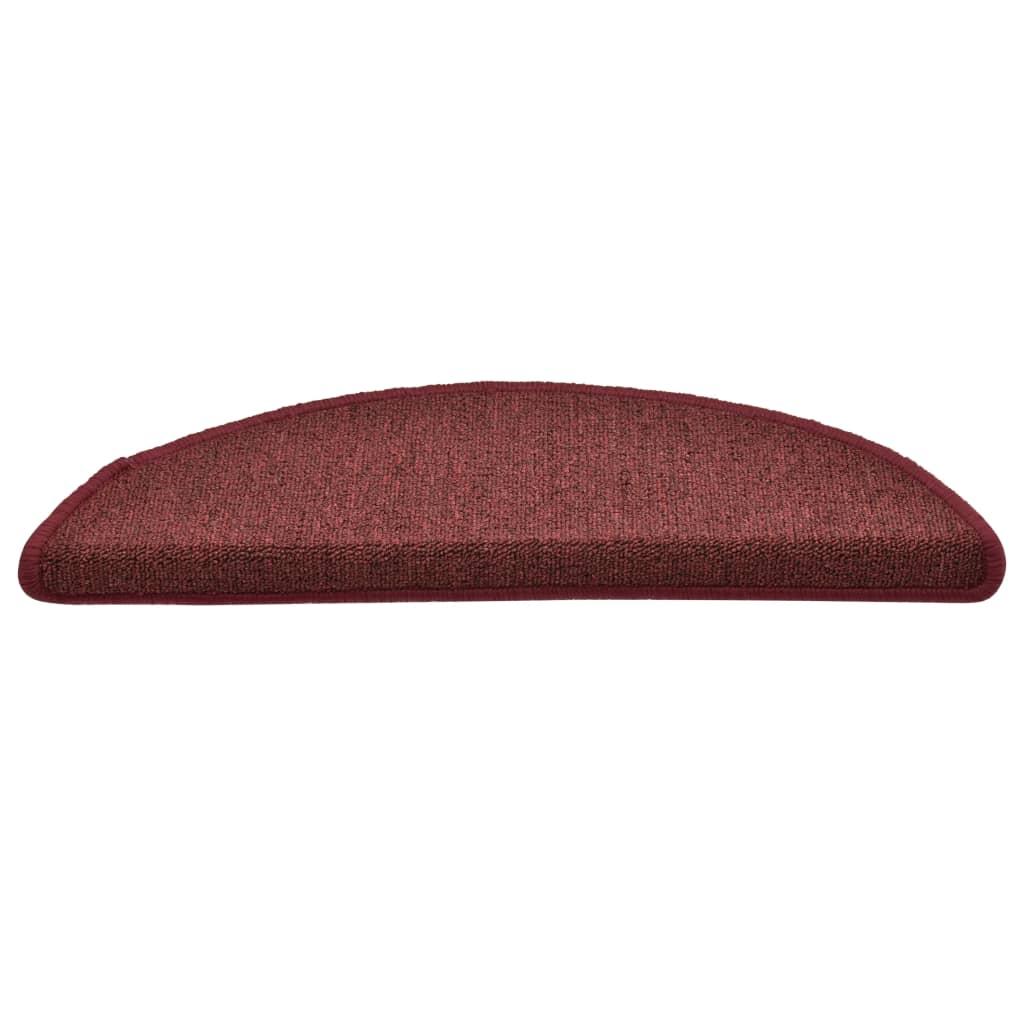 Stair Mats 15 pcs 56x17x3 cm Bordeaux Half Round