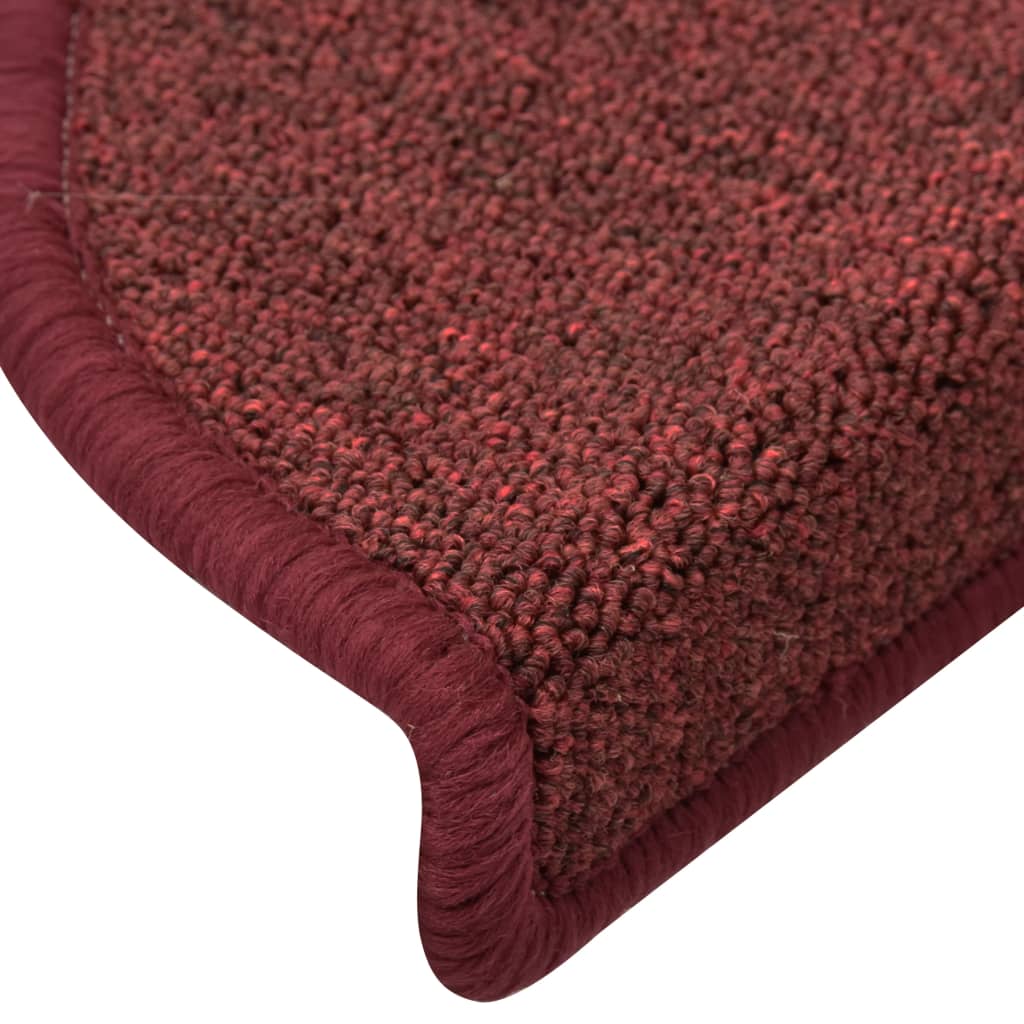 Stair Mats 15 pcs 56x17x3 cm Bordeaux Half Round