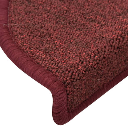 Stair Mats 15 pcs 56x17x3 cm Bordeaux Half Round