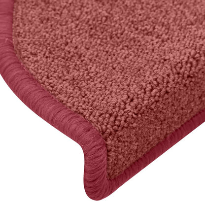 Stair Mats 15 pcs 65x24x4 cm Bordeaux Half Round Large