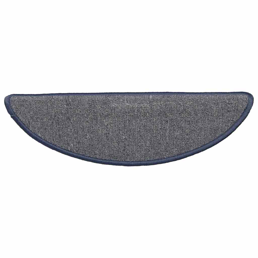 Stair Mats 15 pcs 56x17x3 cm Light Grey and Blue Half Round