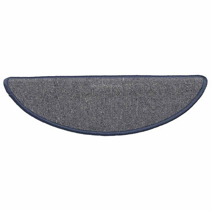 Stair Mats 15 pcs 56x17x3 cm Light Grey and Blue Half Round
