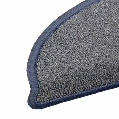 Stair Mats 15 pcs 56x17x3 cm Light Grey and Blue Half Round