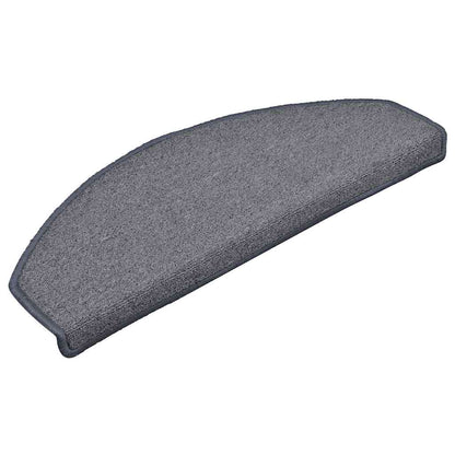 Stair Mats 15 pcs 65x24x4 cm Light Grey and Blue Half Round Large