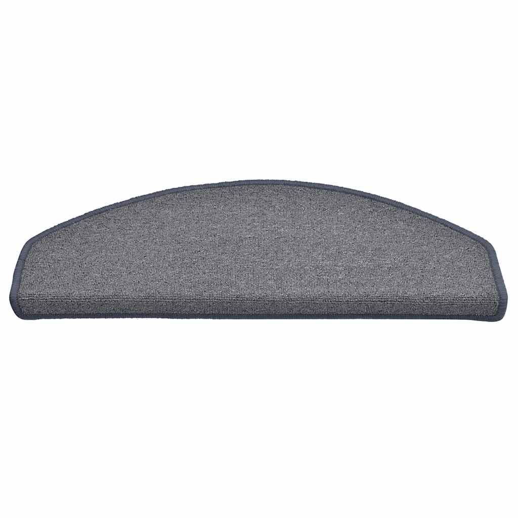 Stair Mats 15 pcs 65x24x4 cm Light Grey and Blue Half Round Large