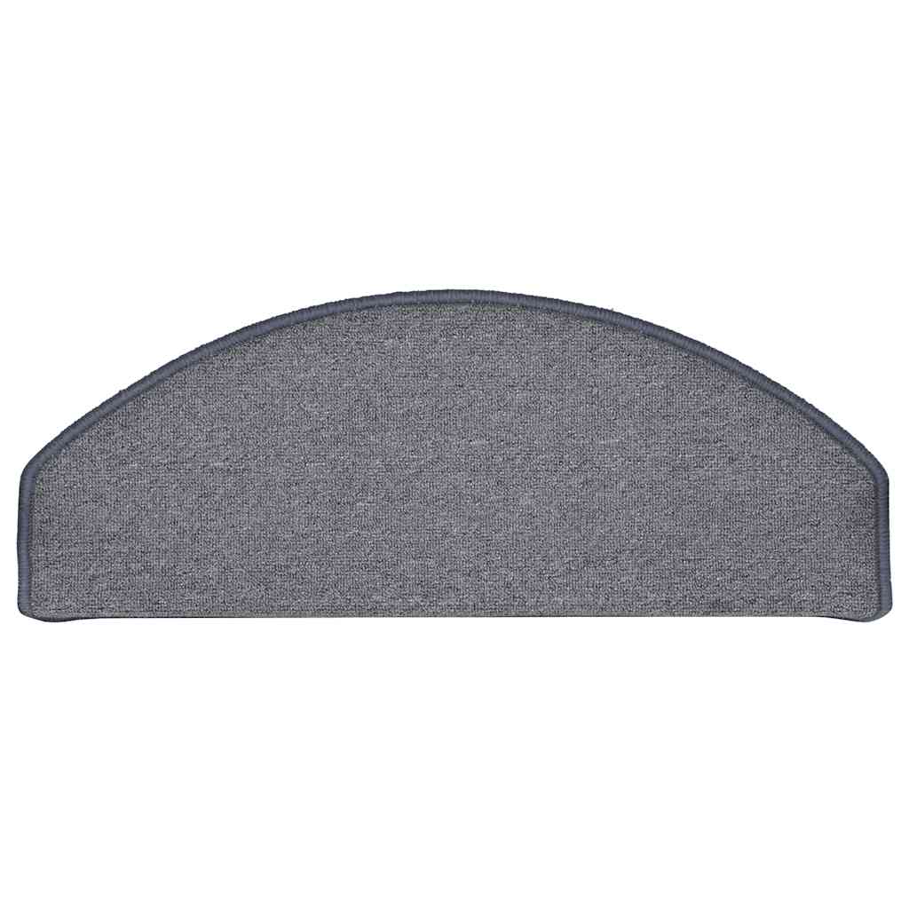 Stair Mats 15 pcs 65x24x4 cm Light Grey and Blue Half Round Large