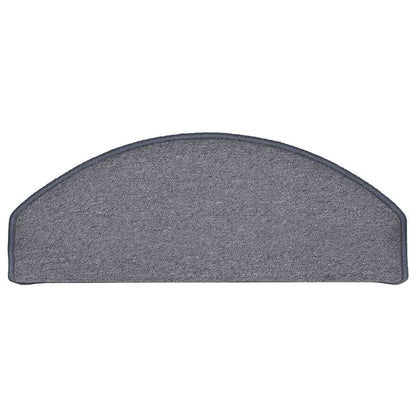 Stair Mats 15 pcs 65x24x4 cm Light Grey and Blue Half Round Large