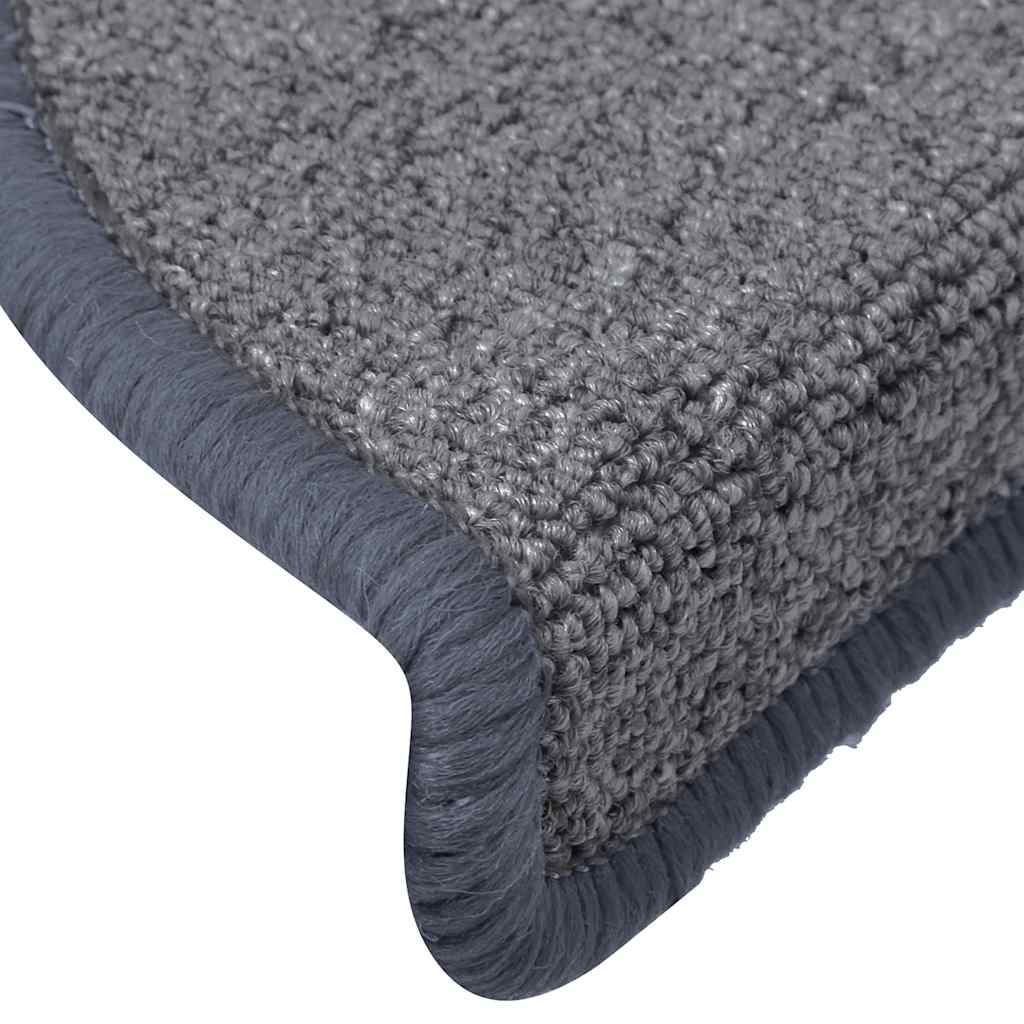 Stair Mats 15 pcs 65x24x4 cm Light Grey and Blue Half Round Large