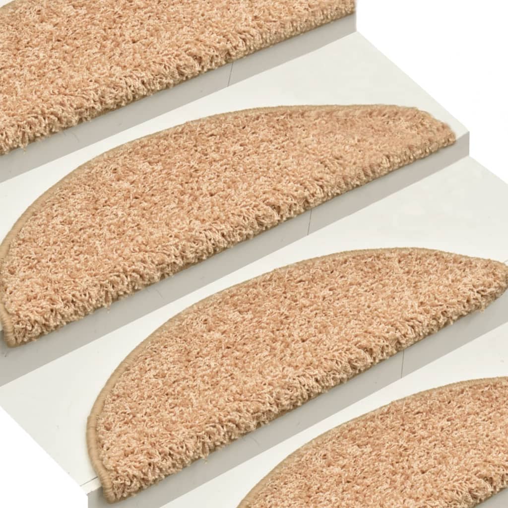 Stair Mats 15 pcs 56x17x3 cm Gold Half Round