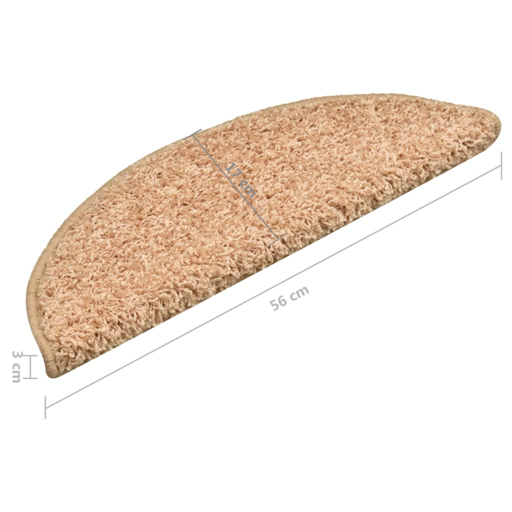Stair Mats 15 pcs 56x17x3 cm Gold Half Round