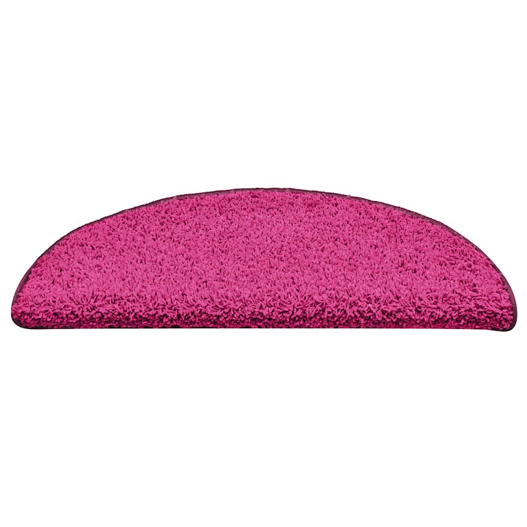 Stair Mats 15 pcs 56x17x3 cm Pink Half Round