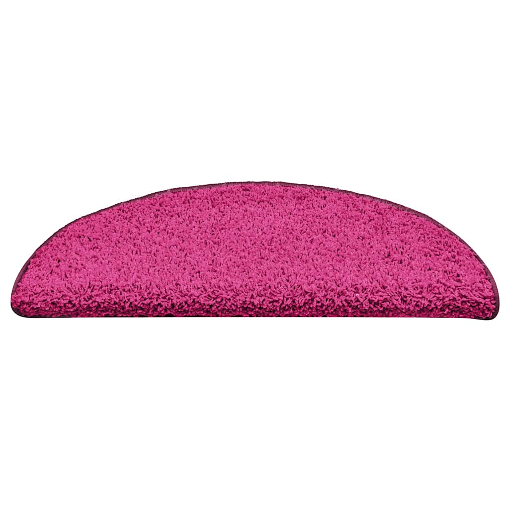 Stair Mats 15 pcs 56x17x3 cm Pink Half Round