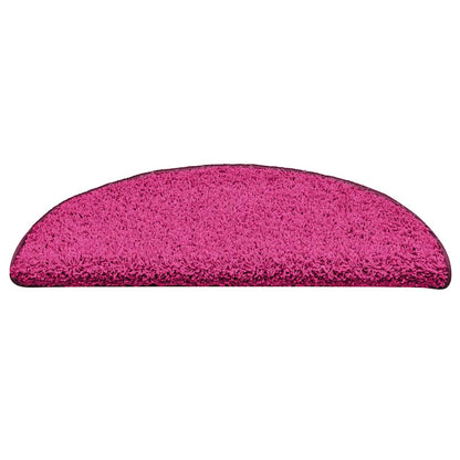 Stair Mats 15 pcs 56x17x3 cm Pink Half Round