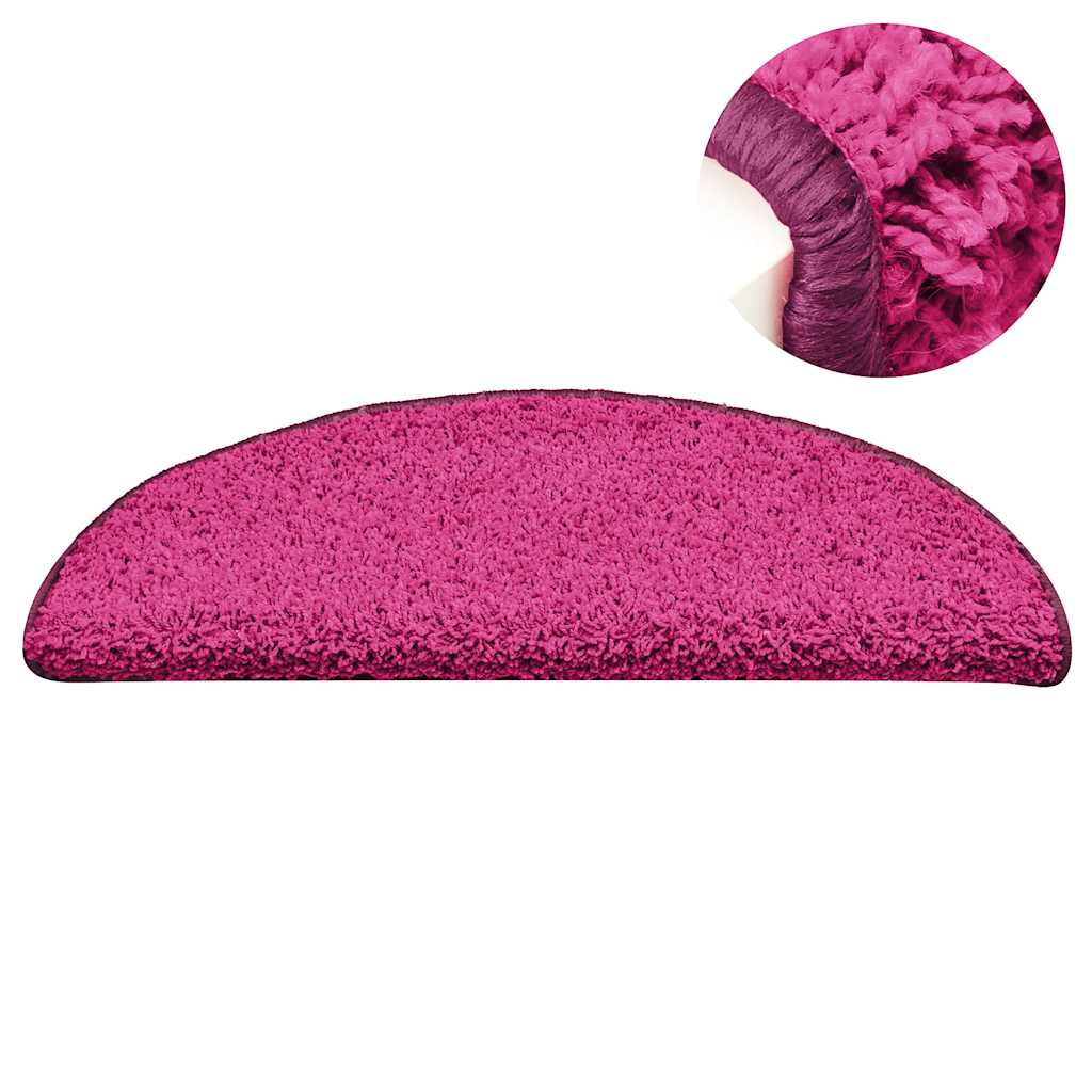 Stair Mats 15 pcs 56x17x3 cm Pink Half Round