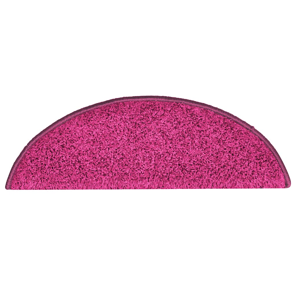 Stair Mats 15 pcs 56x17x3 cm Pink Half Round