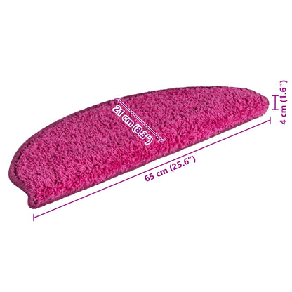 Stair Mats 15 pcs 65x21x4 cm Pink Half Round Large