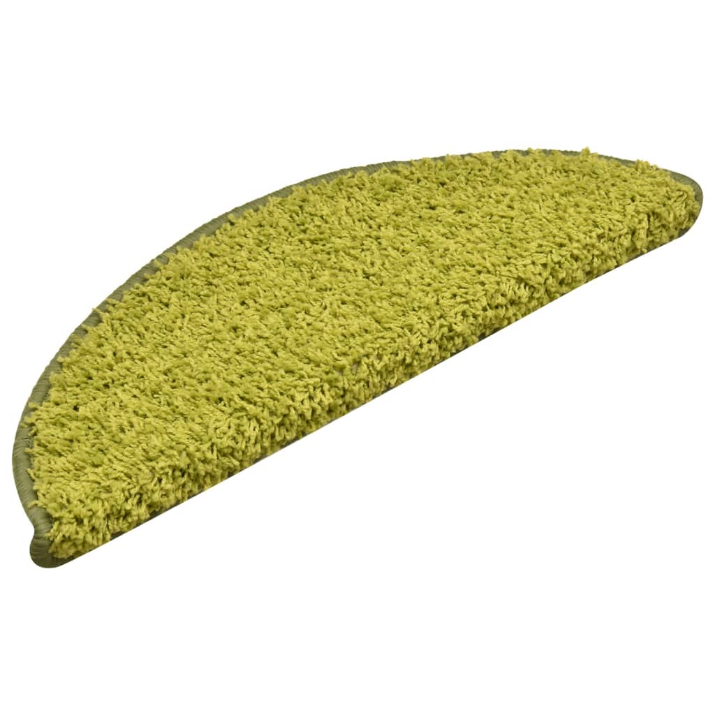 Carpet Stair Treads 15 pcs Green 56x17x3 cm