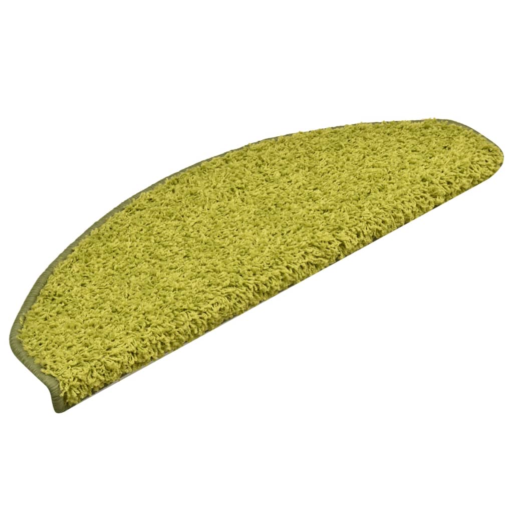 Stair Mats 15 pcs 65x21x4 cm Green Half Round Large