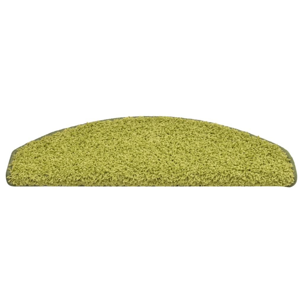 Stair Mats 15 pcs 65x21x4 cm Green Half Round Large