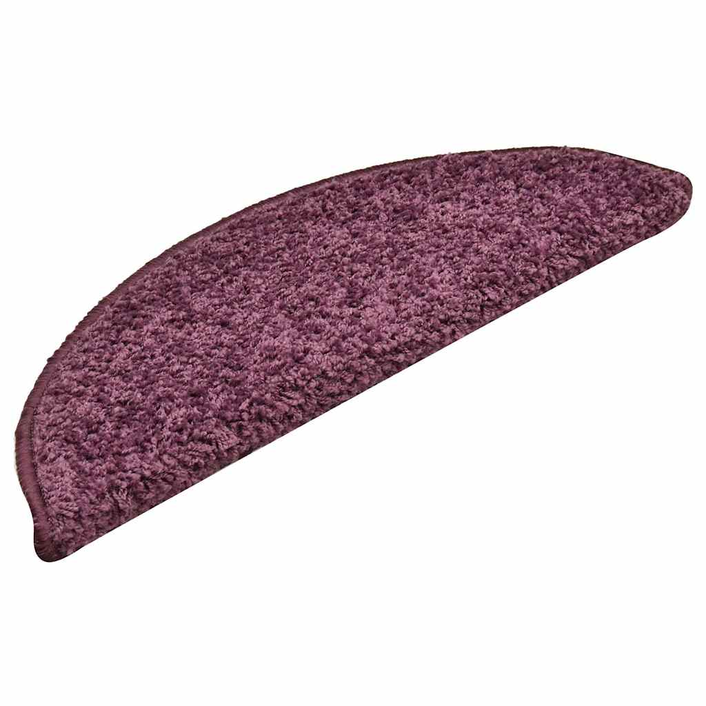 Stair Mats 15 pcs 56x17x3 cm Dark Purple Half Round