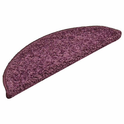 Stair Mats 15 pcs 56x17x3 cm Dark Purple Half Round