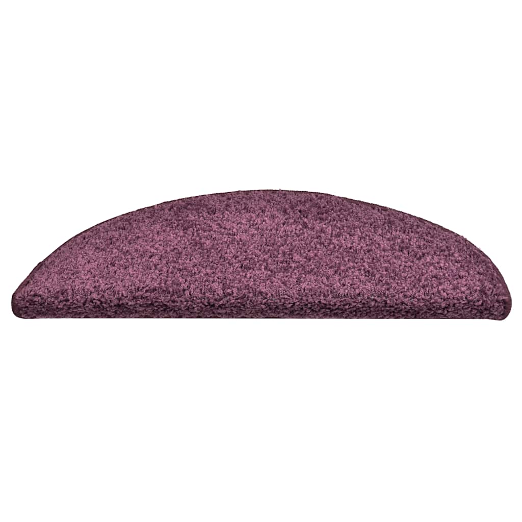 Stair Mats 15 pcs 56x17x3 cm Dark Purple Half Round