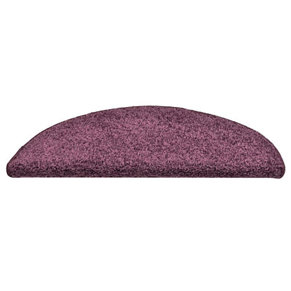 Stair Mats 15 pcs 56x17x3 cm Dark Purple Half Round