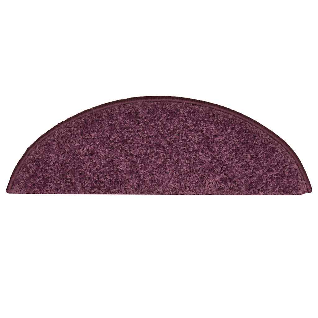 Stair Mats 15 pcs 56x17x3 cm Dark Purple Half Round