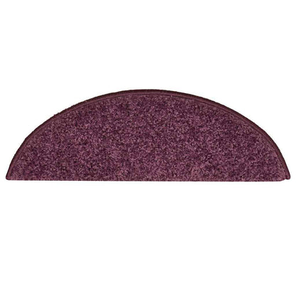 Stair Mats 15 pcs 56x17x3 cm Dark Purple Half Round
