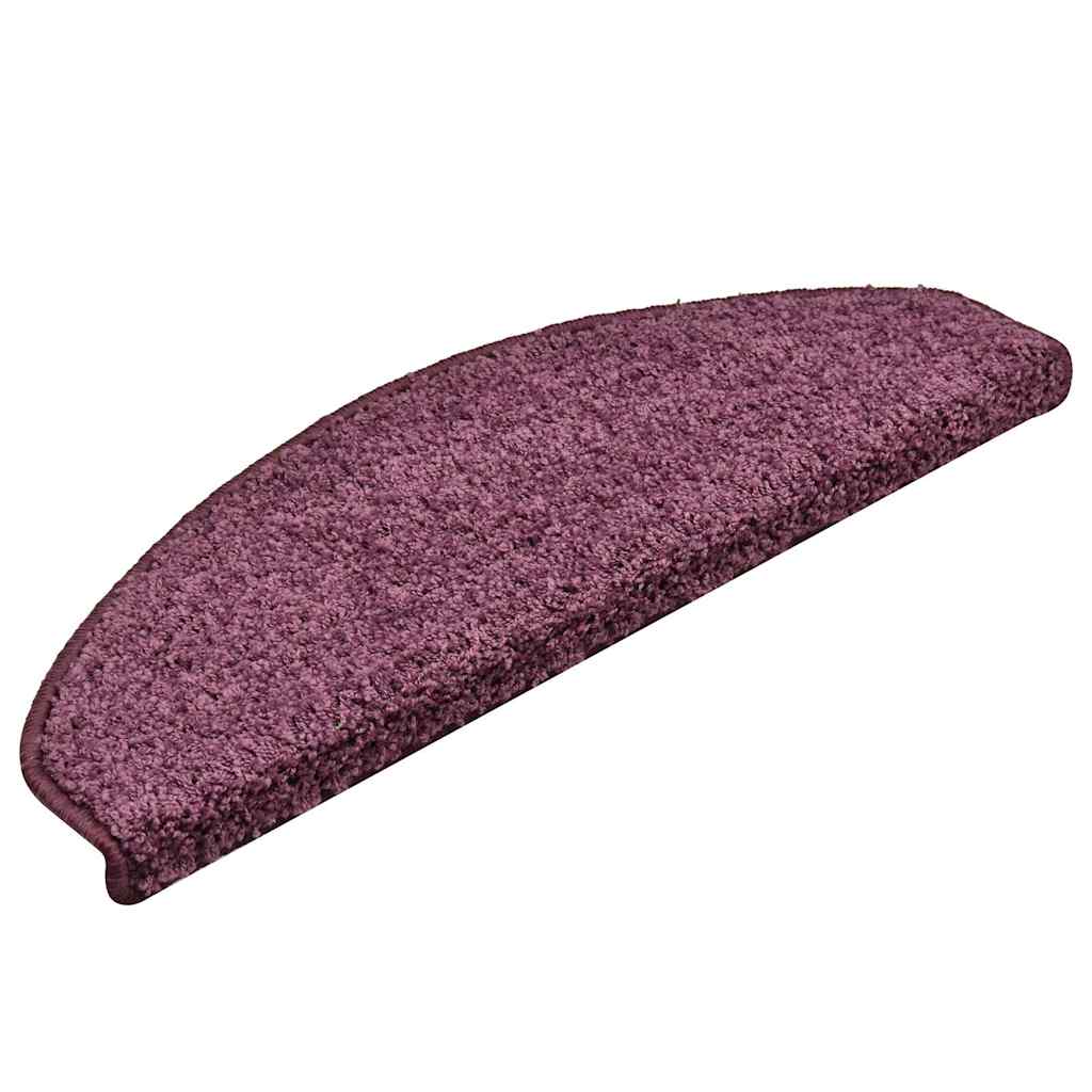 Stair Mats 15 pcs 65x21x4 cm Dark Purple Half Round Large