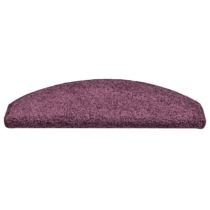 Stair Mats 15 pcs 65x21x4 cm Dark Purple Half Round Large