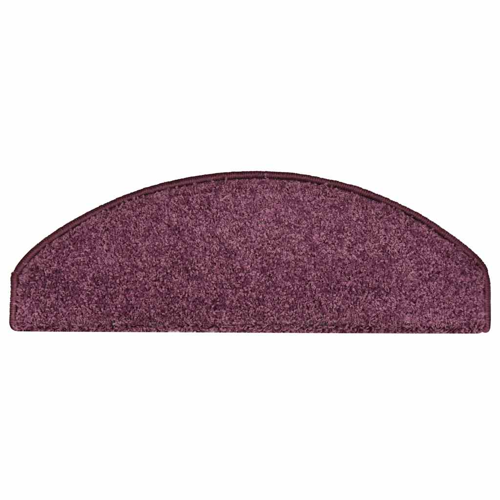 Stair Mats 15 pcs 65x21x4 cm Dark Purple Half Round Large
