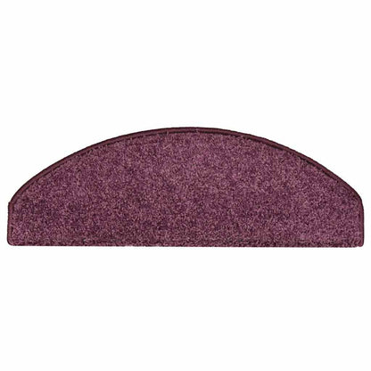 Stair Mats 15 pcs 65x21x4 cm Dark Purple Half Round Large