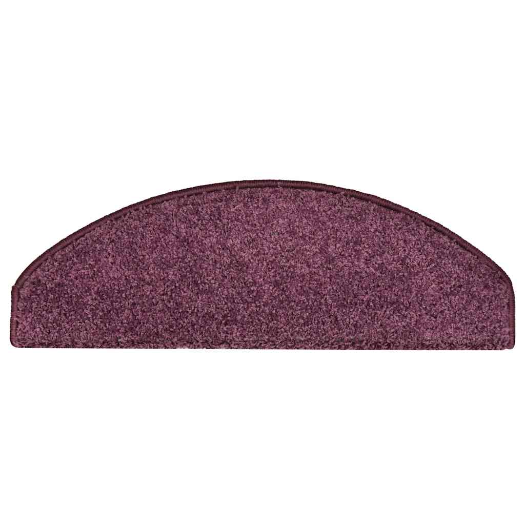 Stair Mats 15 pcs 65x21x4 cm Dark Purple Half Round Large