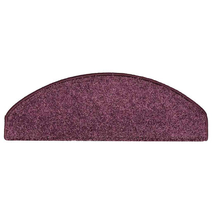 Stair Mats 15 pcs 65x21x4 cm Dark Purple Half Round Large