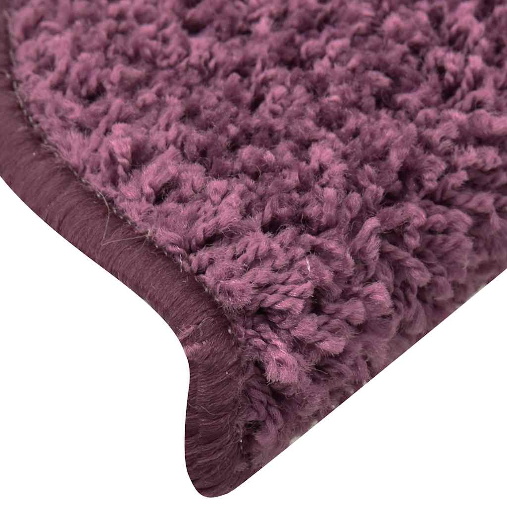 Stair Mats 15 pcs 65x21x4 cm Dark Purple Half Round Large