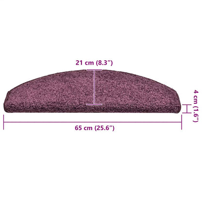 Stair Mats 15 pcs 65x21x4 cm Dark Purple Half Round Large