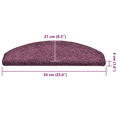Stair Mats 15 pcs 65x21x4 cm Dark Purple Half Round Large