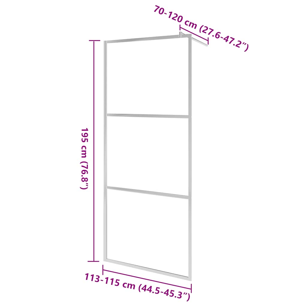 Walk-in Shower Wall with Clear ESG Glass 115x195 cm