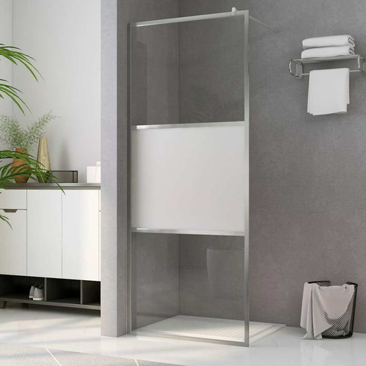 Walk-in Shower Wall with Half Frosted ESG Glass 115x195 cm