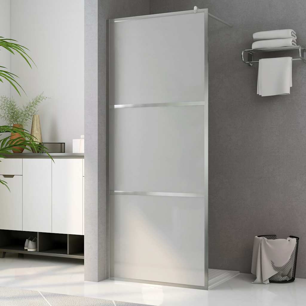 Walk-in Shower Wall with Whole Frosted ESG Glass 90x195 cm