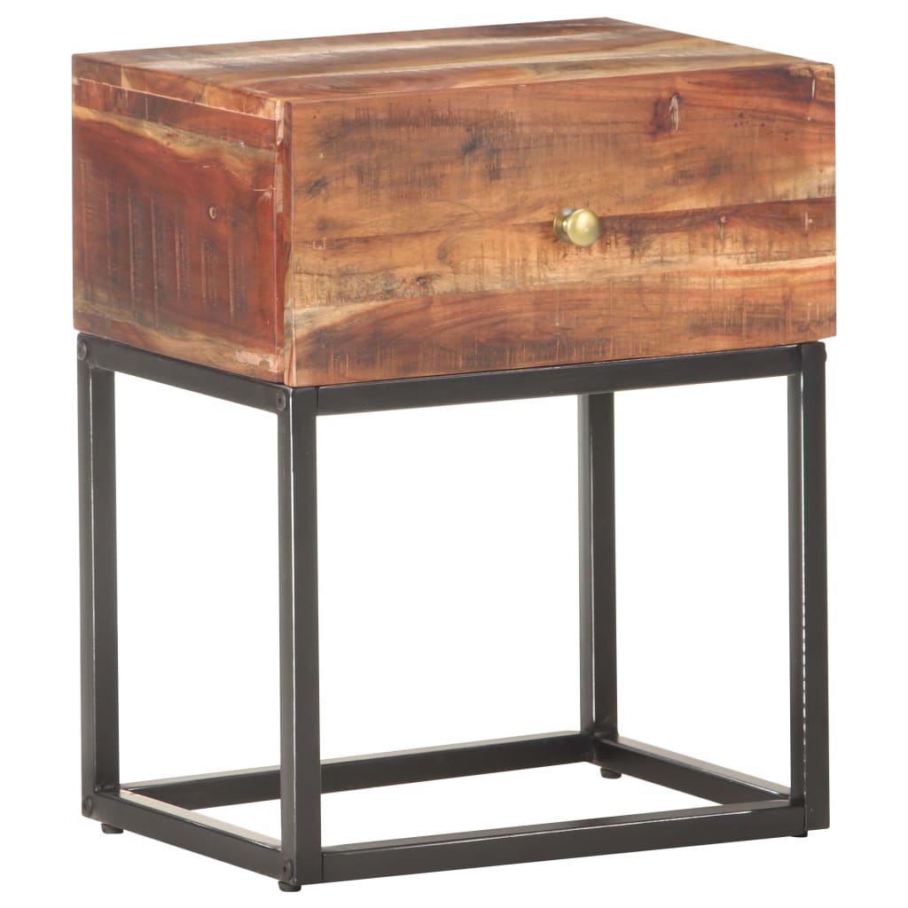 Bedside Table 40x30x50 cm Rough Acacia Wood